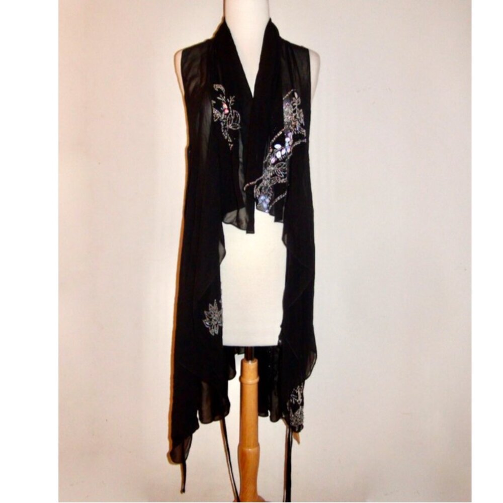 AllSaints Beaded Tonia Silk Tunic Dress
